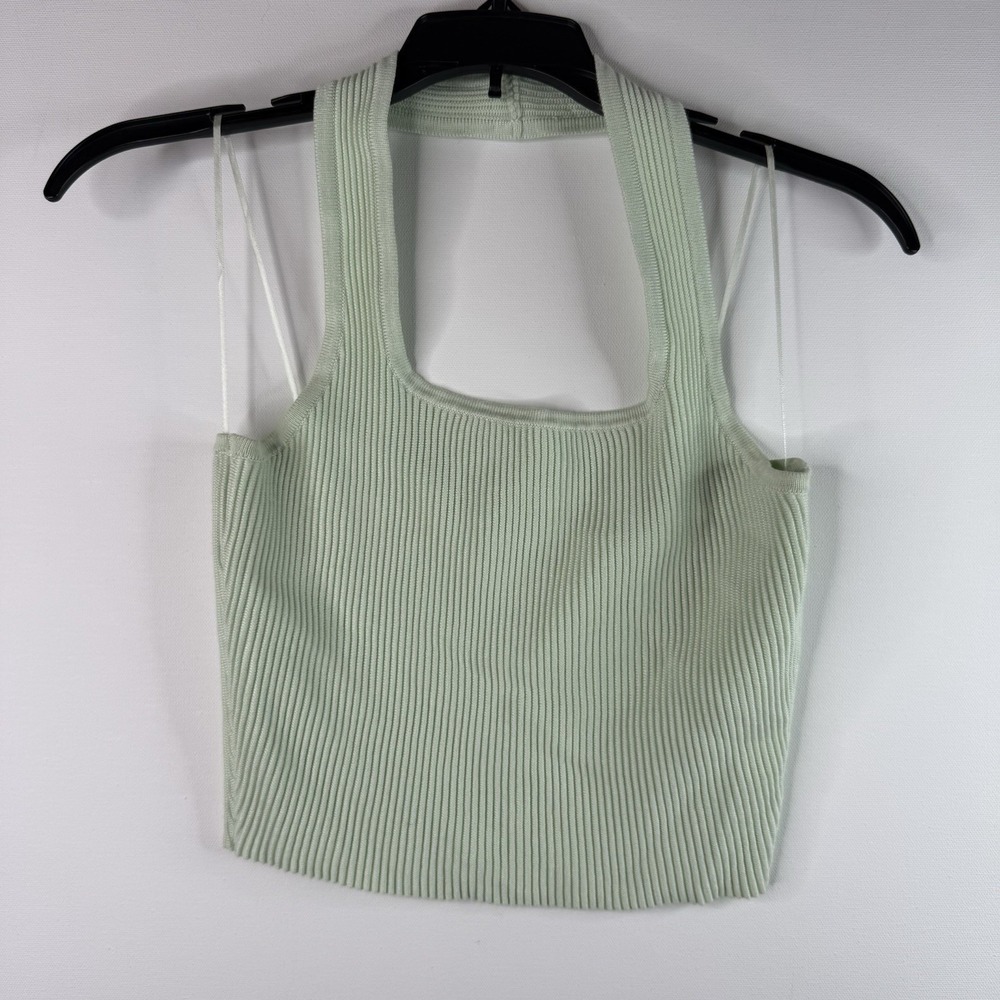 GB halter Crop Top Mint Green Medium Stretch